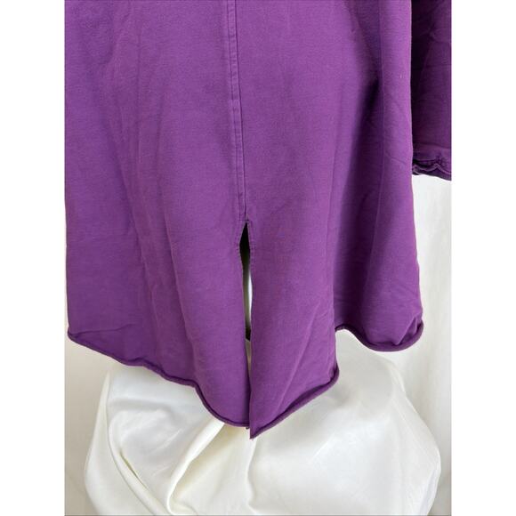 NWT Kleen Purple Long Sleeve Kangaroo Pocket High Low Tunic Top #0727 SZ SMALL - Picture 8 of 9